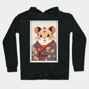 Hamster Japanese with kimono vintage Hoodie